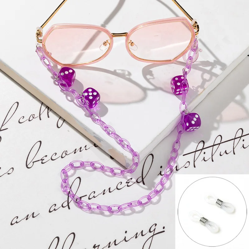 New Trendy Dice Colorful Acryl - Sunglass Retainer Cord recension och pris